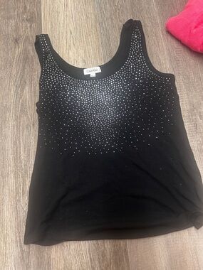 Calvin Klein Black bedazzled Tank Top